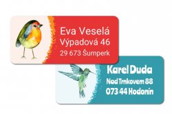 Akvarell ÁLLATKÁK névcímke 45x20 mm (24 db)