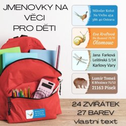 Akvarell ÁLLATKÁK névcímke 45x20 mm (24 db)