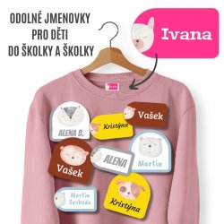 Vasalható névcímke-készlet ÁLLATFEJECSKÉK (40 db)