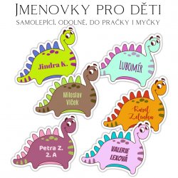 MA - Dinozaur etichetă cu nume 34x29 mm (12 buc.)
