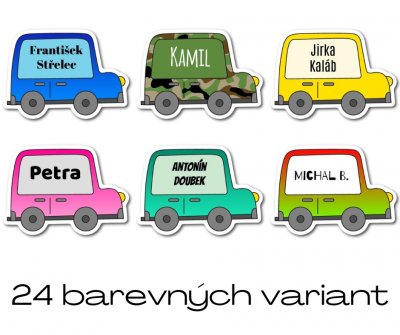 MA - Kisautó névcímke 35x24 mm (14 db)