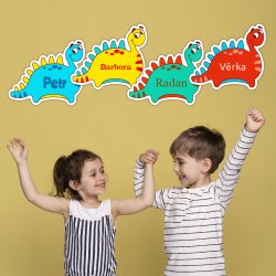MA - Vasalható Dinoszaurusz névcímke 34x29 mm (12 db)