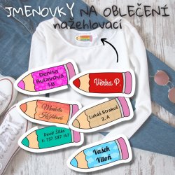 MA - Vasalható CERUZA névcímke ruhákra 35x15 mm (22 db)