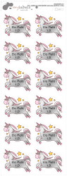 MA - etichetă cu nume termoadezivă UNICORN 34x29 mm (12 buc.)