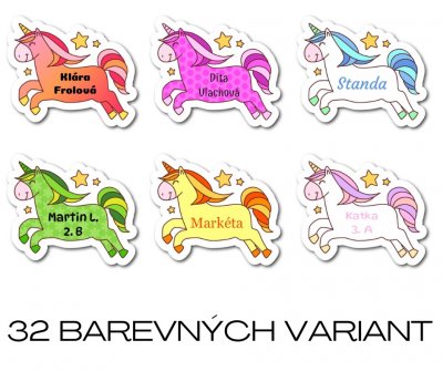 MA - vasalható EGYSZARVÚ névcímke 34x29 mm (12 db)