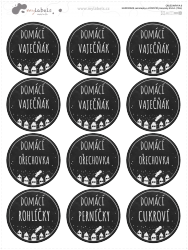 HANDMADE autocolante și etichete cu nume de CRĂCIUN SET 43 mm (12 buc.)