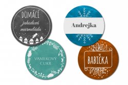 HANDMADE matricák és KARÁCSONYI névcímkék KÉSZLET 43 mm (12 db)