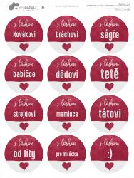 HANDMADE matricák és KARÁCSONYI névcímkék KÉSZLET 43 mm (12 db)