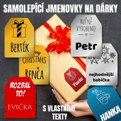Karácsonyi névcímkék ajándékokra, GIFT készlet 32x43 mm (16 db)