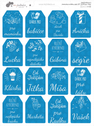 Etichete cu nume de Crăciun pentru cadouri, set GIFT 32x43 mm (16 buc.)