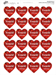 SZÍVECSKE névcímke 31x28 mm (24 db)
