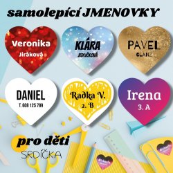 SZÍVECSKE névcímke 31x28 mm (24 db)