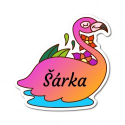 MA - FLAMINGO etichetă cu nume 32x32 mm (10 buc.)