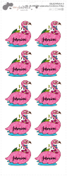 MA - FLAMINGO etichetă cu nume 32x32 mm (10 buc.)