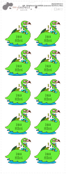 MA - Etichetă cu nume termoadezivă FLAMINGO 32x32 mm (10 buc.)