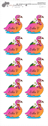 MA - Vasalható FLAMINGÓ névcímke 32x32 mm (10 db)