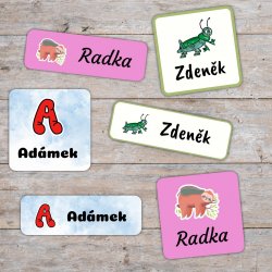 SIMBOLURI GRĂDINIȚĂ - etichete cu nume SET 2 (36 buc.)