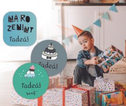 Etichete cu nume de ZI DE NAȘTERE pentru cadouri 15 buc.