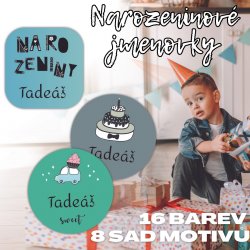 Etichete cu nume de ZI DE NAȘTERE pentru cadouri 15 buc.