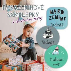 SZÜLETÉSNAPI névcímkék ajándékokra 15 db