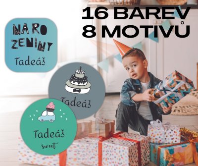 SZÜLETÉSNAPI névcímkék ajándékokra 15 db