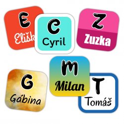 ALFABET etichete cu nume 23 mm (42 buc.)
