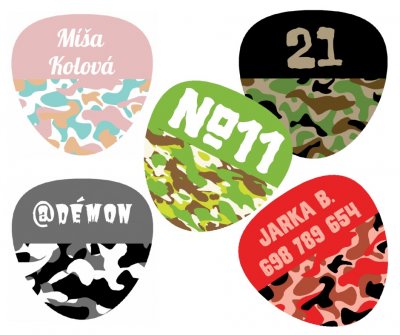 MA - etichete cu nume CAMUFLAJ 27x27 mm (12 buc.)