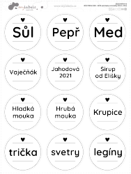 FRESH RING ALB - SET de autocolante pentru condimente 44 mm (12 buc.)