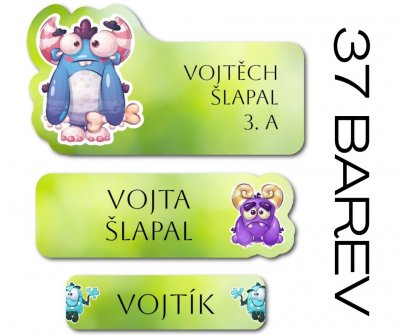MONSTER set de etichete cu nume (42 buc.)