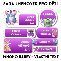 Vasalható névcímkék MONSTER készlet (42 db)