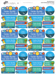 Set UNIVERS etichete cu nume (42 buc.)