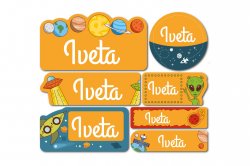 Set UNIVERS etichete cu nume (42 buc.)