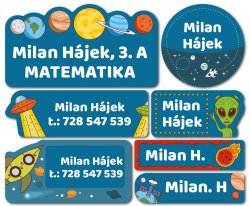 Set UNIVERS etichete cu nume (42 buc.)