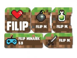 PIXELART set de etichete cu nume (40 buc.)