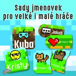 PIXELART set de etichete cu nume (40 buc.)