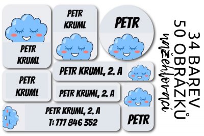 Vasalható névcímkék KIDS KÉSZLET (48 db)
