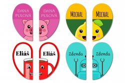 KIDS etichete cu nume pentru încălțăminte 22x41 mm (24 buc.)
