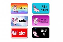 MINI címkék UNICORN 25x15 mm (55 db)