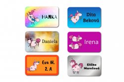 MINI címkék UNICORN 25x15 mm (55 db)
