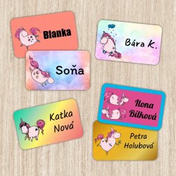 MINI címkék UNICORN 25x15 mm (55 db)