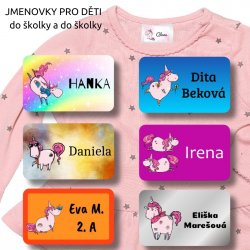 MINI címkék UNICORN 25x15 mm (55 db)