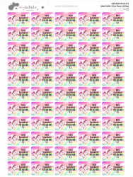 MINI címkék UNICORN 25x15 mm (55 db)