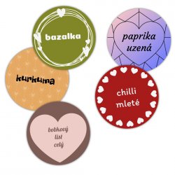 HEARTS sada samolepek, 40mm (12ks)