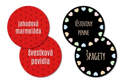 HEARTS sada samolepek, 40mm (12ks)
