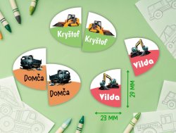 Mașini puternice etichete cu nume PENTRU ÎNCĂLȚĂMINTE 29x23 mm (36 buc.)