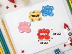 Puzzle névcímkék 25 x 22 mm (42 db)