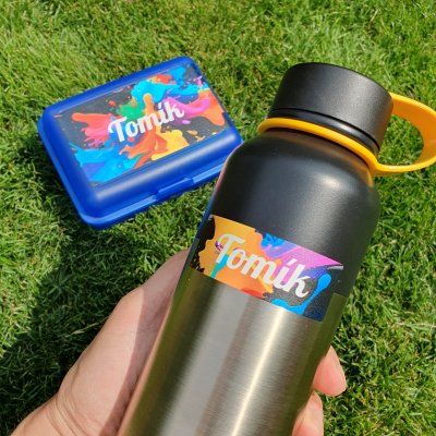 Designové samolepky s nápisy mix "M-L-XL" (7ks)