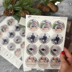 Vánoční 44mm FOTOSAMOLEPKY VĚNEČKY sada (3x4ks)