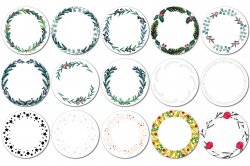 Karácsonyi 44 mm FOTÓMATRICÁK KOSZORÚK készlet (3x4 db)