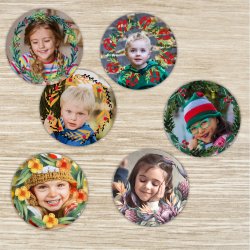 Vánoční 44mm FOTOSAMOLEPKY VĚNEČKY sada (3x4ks)